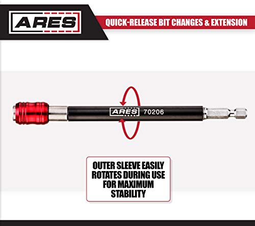 Ares 70206-6-Inch Quick Release Bit Holder - Works With All 1/4-Inch Drive Bits - Quick Release Mechanism Makes Changing Bits A Breeze #TOP2