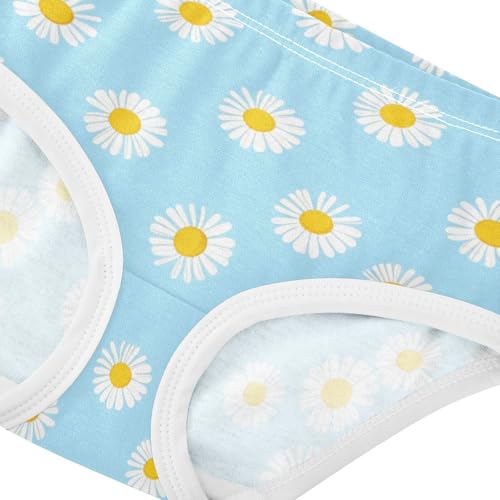 White Daisies Pastel Blue Girls Underwear Toddler 2t Cotton Panties Little Girl Designer Kids Briefs Undies4
