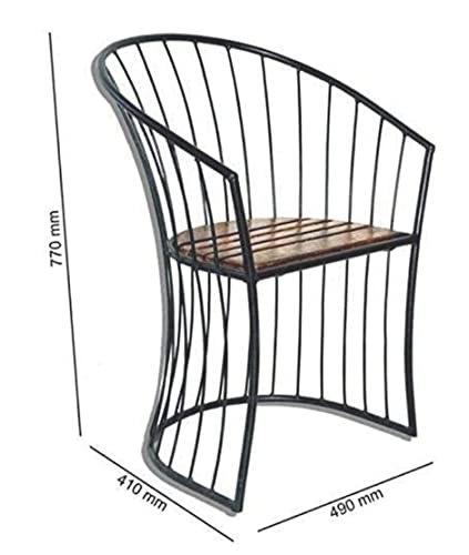 FurniRich Wooden & Wrought Iron Outdoor Set (2 Chairs + 1 Folding Table) Folding Table with 2 Chair Set (Style- 3)