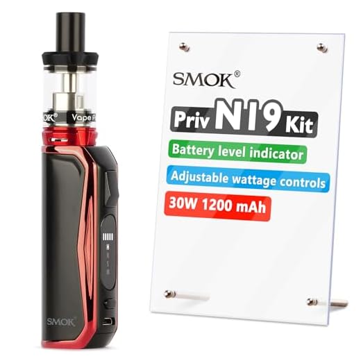 SMOK Priv N19, E Cigarette Vape Starter Kit, 30W 1200mAh, 2ml Airflow Control Vaping, USB-C Fast Charging, Using Nord Coils, No Nicotine, Black Red