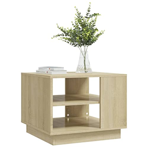 Mokuyary Couchtisch Sonoma-Eiche 55x55x43 cm Holzwerkstoff, Wohnzimmertisch Couch Tisch für Wohnzimmer, Büro, Kleine Räume Sofatisch – Bild 6