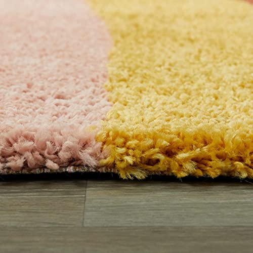 Image of Modern Soft 3D Shaggy Fur Carpets for Living Room Thick Fluffy Rugs for Bedroom, 7x7 Feet Square Multi Color