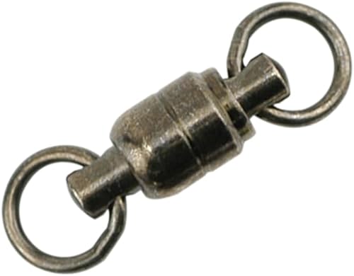 Miniatura 10 de Alambre de pesca americano con rodamiento de bolas negro giratorio (50 piezas), tamaño 6, prueba de 260 libras