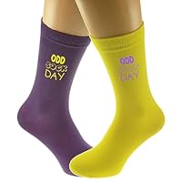 Odd Socks Day Support Anti Bullying Purple and Yellow Socks Kids Medium UK 12.5 to 3.5