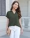 Timeson Work Tops for Women Office Professional: Wrinkle Free - Blouses for Women Fashion 2025 - Short Sleeve Business Casual Shirts Job Interview Clothes Ladies Dressy Chiffon Tunics Chive Green L