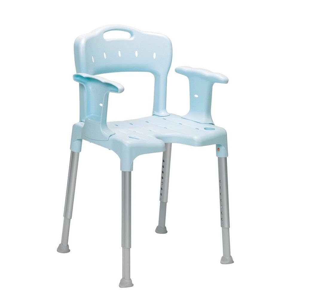 ETAC Swift - Silla para ducha con respaldo y reposabrazos, color azul
