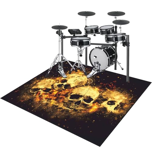 Schlagzeugteppich Schallschutzmatte rutschfest Schalldicht Drum Teppich Matte Innen und Außen Elektronisches Jazz Schlagzeug Kit für Bass Snare Drum Indoor Schallschutz Akustik Teppich 100 x 80 cm