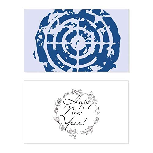 Tarjeta de felicitación de Año Nuevo: diseño azul redondo con ilustración postal