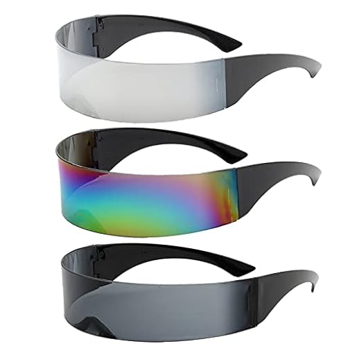 ADLUH Gafas Futuristas, Espaciales Alienígenas, Cíclope, Plata Rave Rápidas, Juego de Gafas | Ya disponible en tu tienda friki favorita! En mundofriki.es!