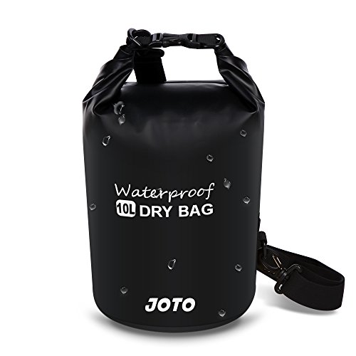 JOTO Dry Bag Sack Backpack 10L Waterproof Dry Bag for Outdoor Activities - Perfect for Boating, Kayaking, Fishing, Rafting, Hiking, Swimming, Floating, Camping [ 10L Floating Dry Bag ] (Black)