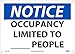 NMC N531RB Notice Occupancy Limited to___ People, 10 X 14 Rigid Plastic Sign
