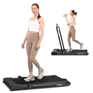 Under Desk Treadmill, 2 in 1 Portable Folding Treadmill, 2.5-3.0HP Brushless Motorized Electric Walking Treadmill, Larger Running Area, Small Mini Walking Pad Running Machine for Home