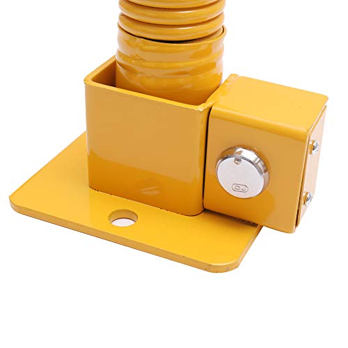 KATSU Parkplatzsperre Poller Parkpfosten für Autoparkplätze Mit Feder, abschließbarer herunterklappbarer Parkplatz-Sperrpoller, Privater Parkplatz, gelbe und rote, 60cm Höhe