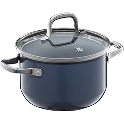 Cacerola Fusiontec Wmf WMF Fusiontec Essential - Cacerola pequeña de 16 cm con tapa de cristal, para inducción, 2,0 l, olla pequeña, cerámica de alta tecnología, resistente a los arañazos, sin revestimiento, color azul