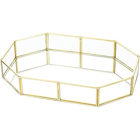 Mirror Decorative Tray,Gold Mirror Tray for Bathroom Vanity Tray,Jewelry,Cosmetics,Breakfast,Tea,Storage Organizer Tray for Coffee Table Cover