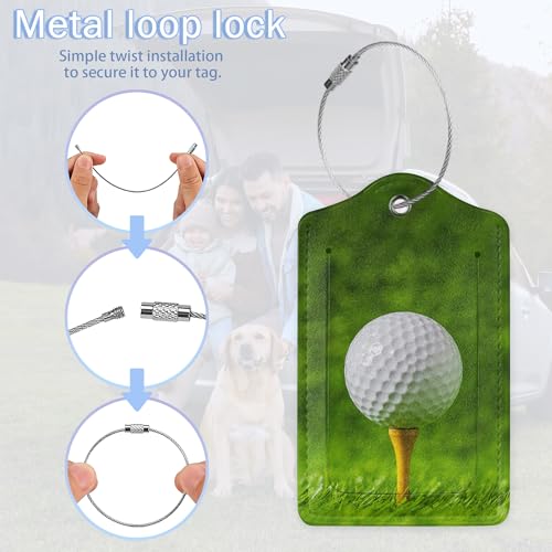 Luggage Tags for Suitcase,2 Pack Golf Ball Luggage Tag with Privacy Flap,Name ID Label and Metal Loop for Women Men Teens Travel2