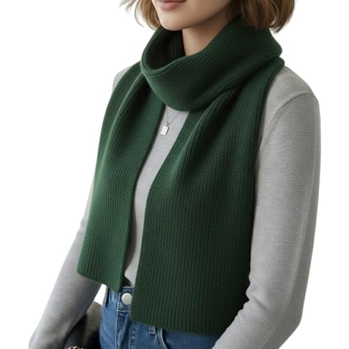 Grewear Knit Scarf Classic Ribbed Design, Soft & Warm Winter Scarf for Everyday Wear, Versatile and Stylish Fashion Accessory, Gift for Holidays, Birthdays, and Special Occasions Dark Green