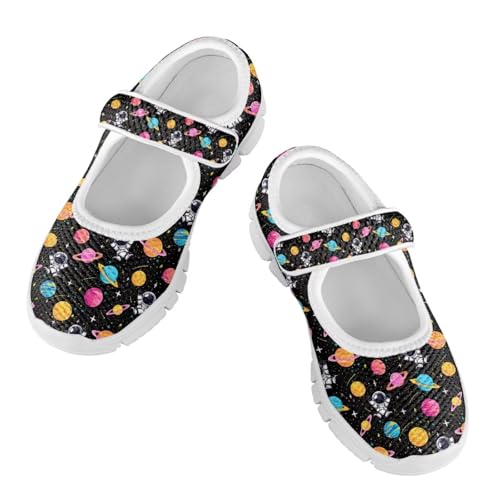 chaqlin Galaxy Print Sneakers for Kids Slip On Mary Jane Shoes Child Size Breathable Mesh Shoes for School
