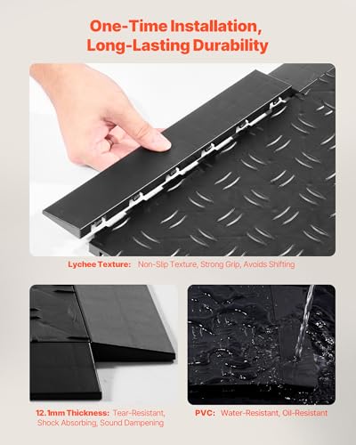 Image of VEVOR Male Garage Floors Transition Edge Kit, 15 PCS Sturdy PP Interlocking Modular Garage Floor Edging Slip-Resistant, Easy Assembly Compatible Only with VEVOR Upgraded 6-Lock Garage Mats, Black