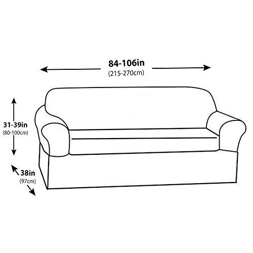 FORCHEER Couch Cover Stretch 4 Seater Printed Flower Navy Arm Chair Sofa Slipcover Leather Furniture Protector from Pet for Living Room
