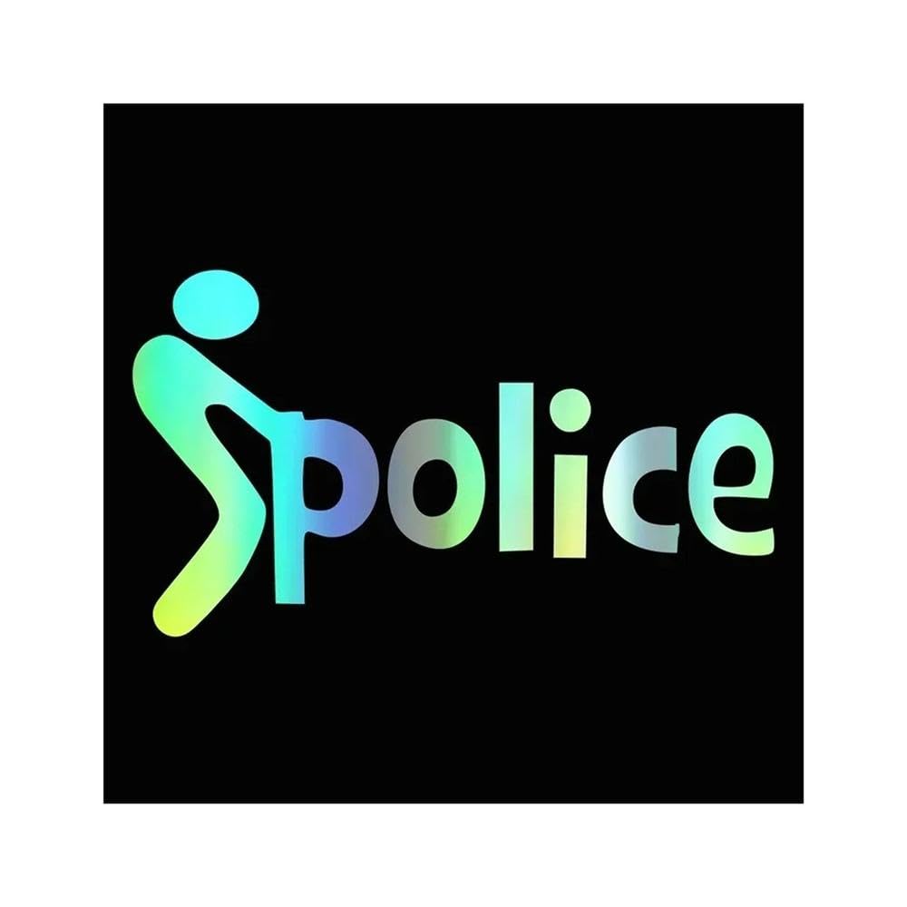 Creative Police Car Decorative PVC Carving Car Sticker Pattern Vinyl Decal(Laser,16CM X 9CM)