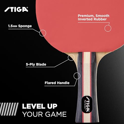 Image of STIGA Performance 2 or 4 Player Table Tennis Set - USATT Approved Rackets and 3-Star Balls - 5-Ply Blade & Flared Handle - Perfect for Skill Development