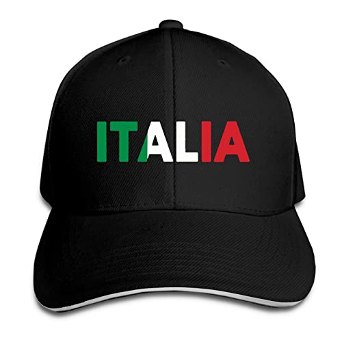 Hdadwy Italia Italy Italian Flag Baseball Cap Sandwich Cap Dad Hat Retro Cowboy Hat Denim Trucker Hat Sun Sports Cap Unisex