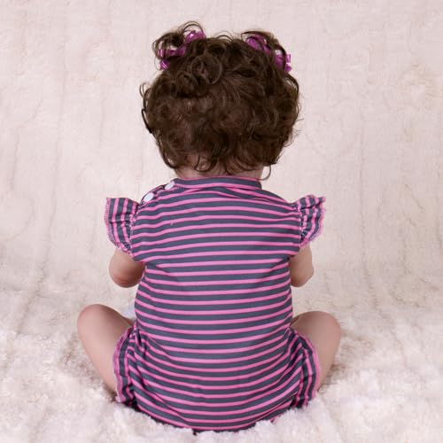 Purple Stripe Outfit Set for 18-22 Inch Reborn Dolls
