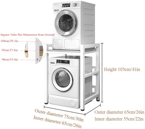 Adjustable Dryer Stand - Portable Stacking Kit for Front Load Washer & Tumble Dryer, 400KG Capacity, Space-Saving Laundry Rack, Over Washer Storage Solution