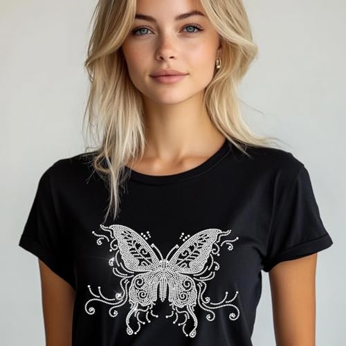 Autocollant de transfert thermocollant strass papillon pour customiser vos vêtements - 7