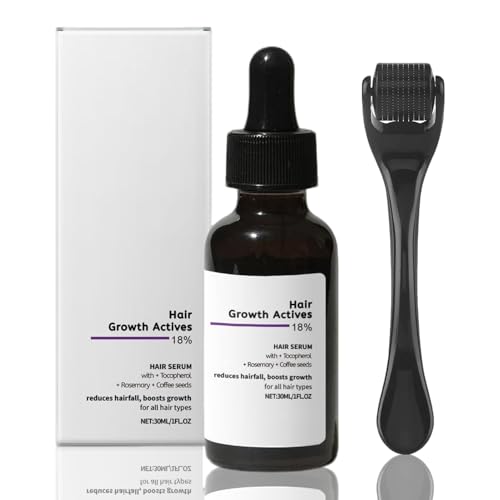 Suero Crecimiento Cabello con Rodillo de 0,5 mm para el Crecimiento del Cabello, Adecuado para el Debilitamiento y la Caída del Cabello
