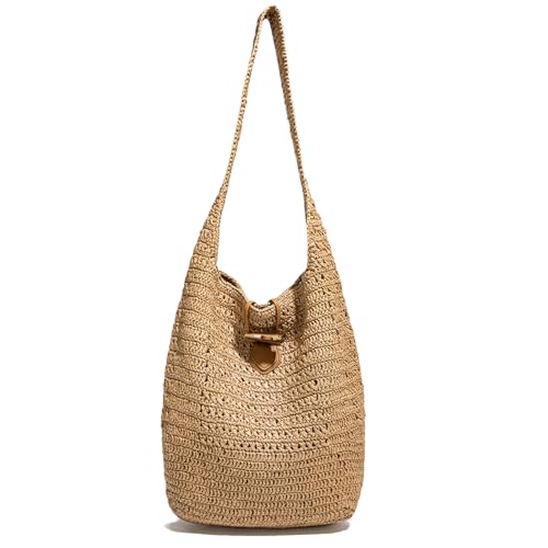 Bolso Tote de paja para mujer verano playa miniatura 1