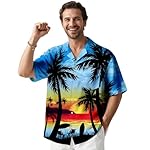 Hawaiian Shirt for Mens Beach Shirts Short Sleeve Button Shirts for Men Tropical Big Tall Funny Floral Aloha Shirt