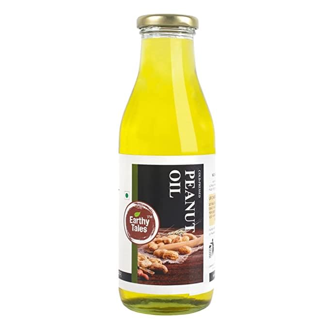 Earthy Tales Peanut Oil Cold Pressed (500ml) Natural Groundnut (Peanut) Cooking Oil, Premium