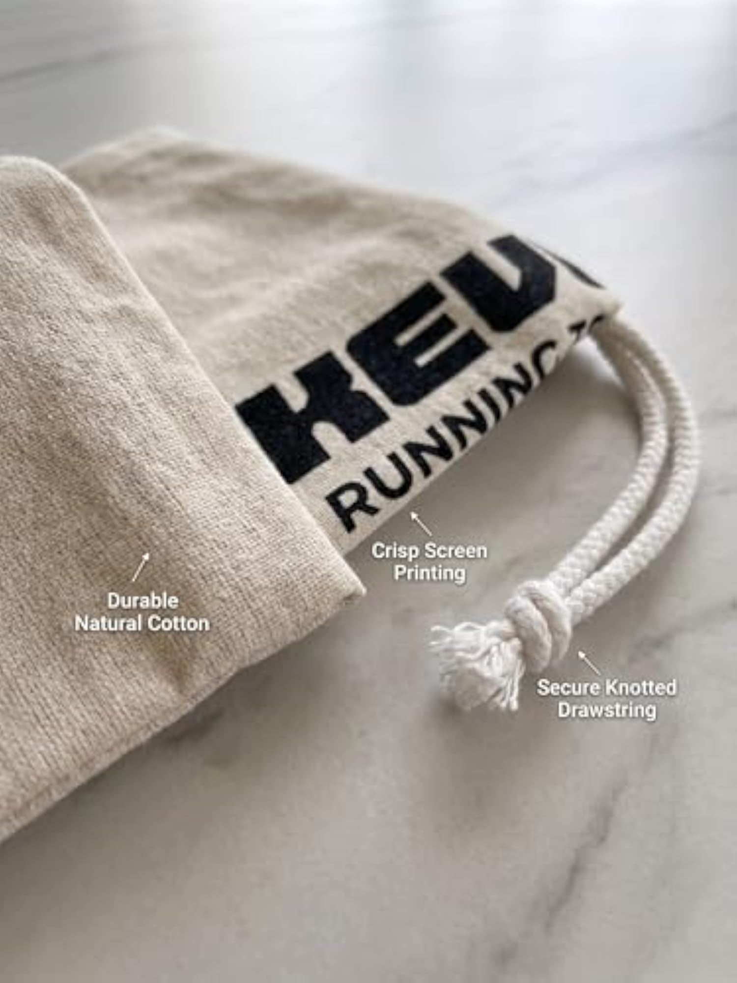 Khadi Cotton Sneaker Shoe Bag, Eco-Friendly Travel Pouch