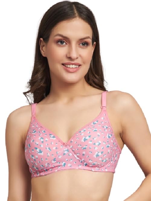 Image of Women's Cotton Floral Printed Lightly Padded Full Coverage Non-Wired T-Shirt Bra