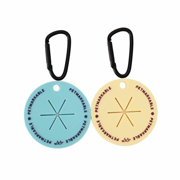 Petmarkable Dog Waste Bag Holder with Carabiner Clip - Convenient, Non-Plastic, and Hands-Free Waste Management Solution, Giving back to Charity (Blue/Yellow)