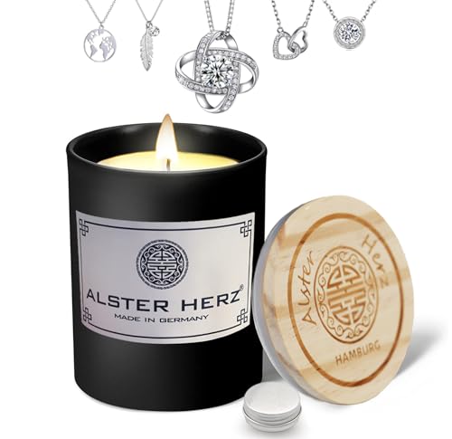 *ALSTER HERZ* Schmuckkerze, Kerze im Glas mit Deckel, handgefertigt,...