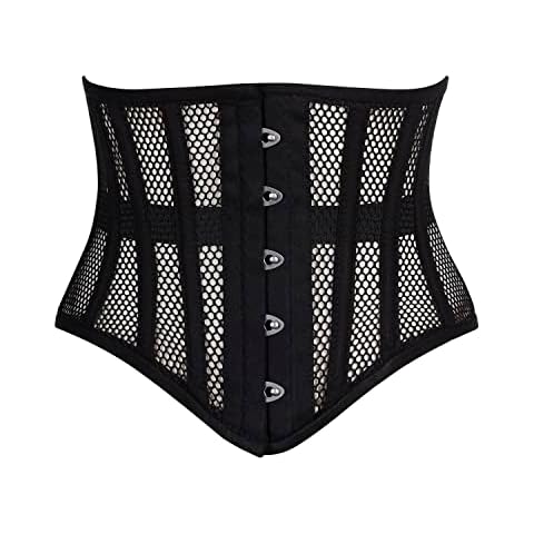Royals Fashion Heavy Duty Underbust Steel Boned Waist Trainer Womens Costume Mesh Corset, Black, XS (JJ999-MS) Cover
