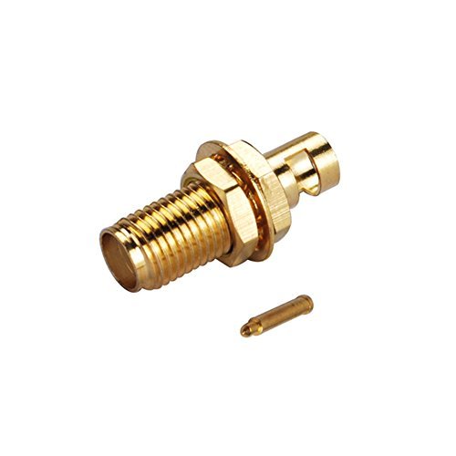 5pcs Rf Wire Coaxial Cable Terminal Copper Alloy Connector Rp-SMA Female Bulkhead Solder for Rg402 0.141 Ships from USA