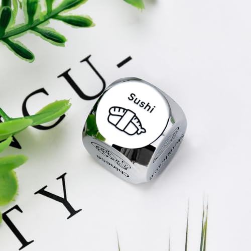 Stocking Stuffers for Adults – Hilarious Steel Food Decision Dice & Funny Gifts for Him Her