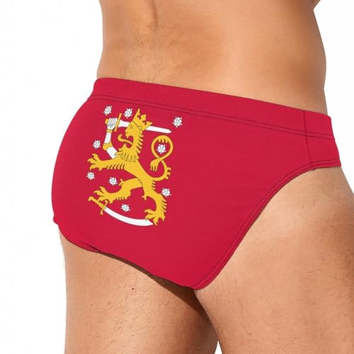 Coat Arms of Finland Mens Swim Briefs Quick Dry Triangle Trunks Swimsuit Swimming Bikini Swimwear3