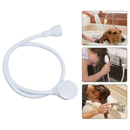 Haustier Badewannen Duschkopf, Tragbarer Waschbecken Spray Haustier Wasserhahn Sprüher Spülbecken Sprüh Gummischlauch Wasserhahn Duschaufsatz für Haustiere Reinigung(Einzelkopf)