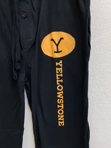 Bioworld Yellowstone Logo Men's Black Sleep Pajama Pants2