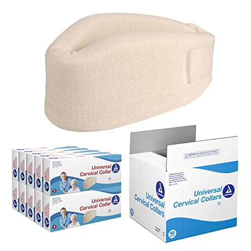 Dynarex Universal Cervical Collars, Contoured Serpentine Design with Washable Cover, Soft Cervical Collar for Comfortable Recovery, 3.5” x 22”, White, 1 Case of 10 Collars
