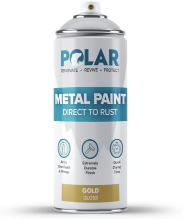 Polar Direct to Rust Gloss Black Metal Spray Paint - 2 x 400ml - Perfect for Metal, Wood, Furniture, Rust - Outdoor & Indoor Surfaces - Easy to Apply - 3 in 1 Primer, Undercoat & Topcoat