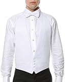 Ferrecci White Pique Backless Tuxedo for Men 100% Cotton Men's Tuxedo Vests | White Vest for Men (Ve