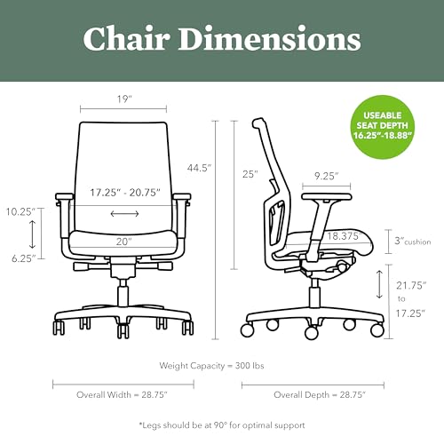 Image of HON Ignition 2.0 Ergonomic Office Chair with Adjustable Arms, Advanced Synchro‑Tilt Recline, Upholstered Desk and Computer Chair for Home Office or Workstation, Titanium Frame, Peacock