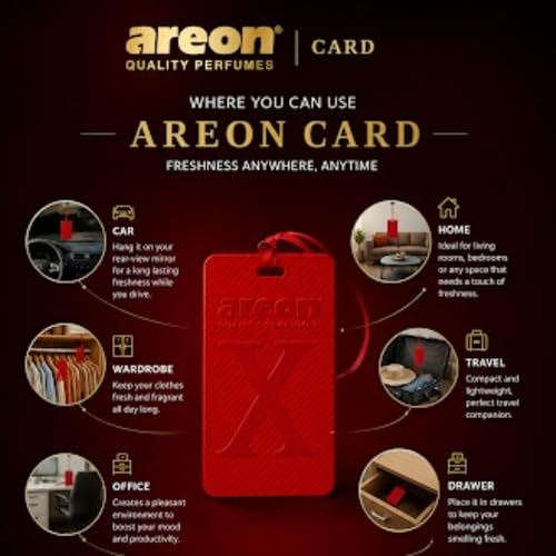 Image of AREON X Version Bubble Gum Hanging Best Car Air Freshener - Long Lasting Scent for Car or Home - Long Lasting, Fresh, Luxurious Scent - Pack of 3