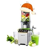 WHALLPRO Cold Press Juicer, Touchscreen Juicer Machines with 4.5'' Wide Feed Chute, Stainless Steel Masticating Juicers Easy to Clean, Ergonomic Operational Panel Design, High Juice Yield, Steel